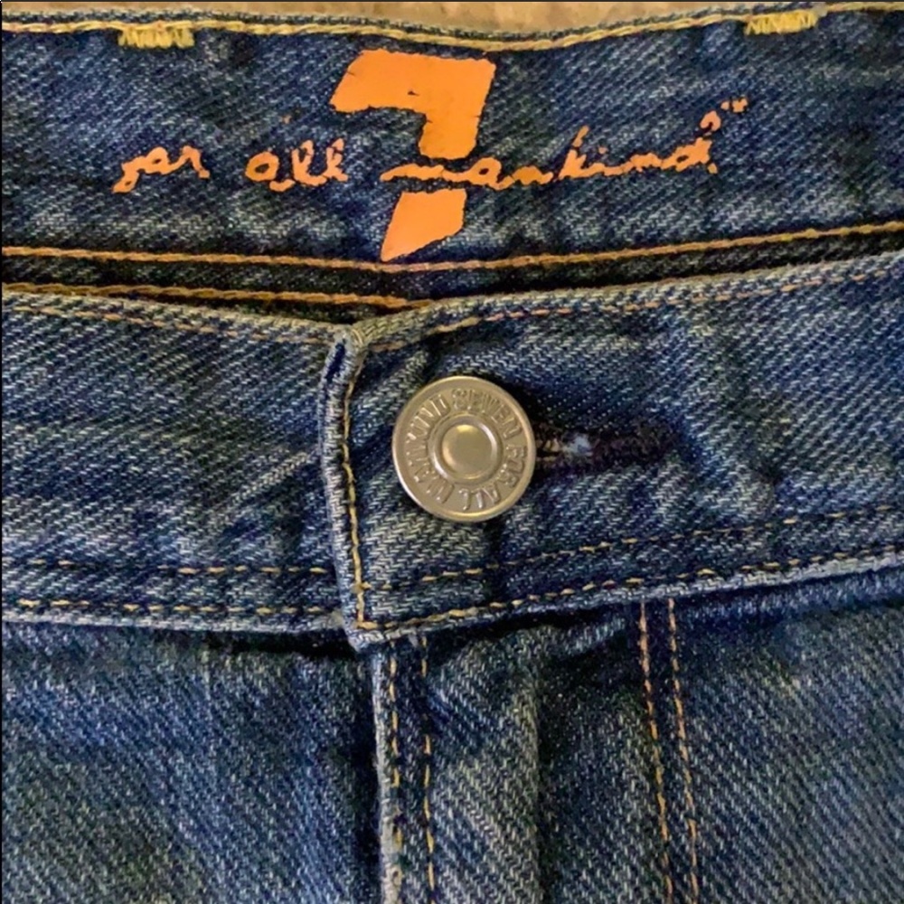 7 For All Mankind Winston Denim Mini Skirt Size 30 Made in USA 100% Cotton Y2K - Picture 3 of 7